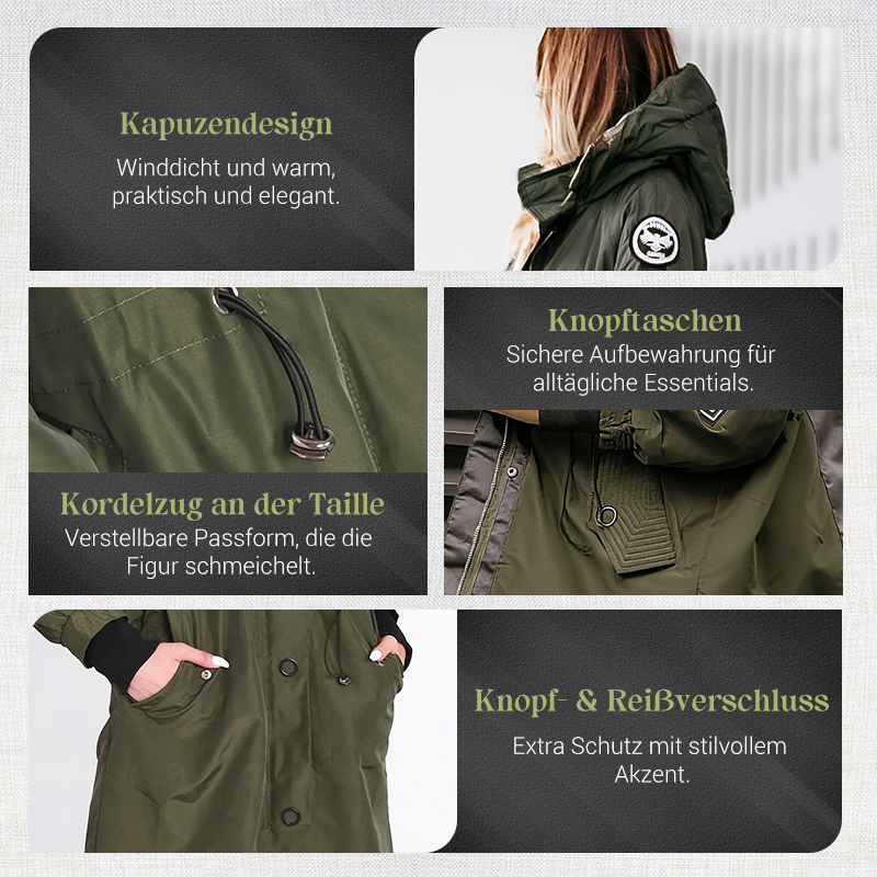 💜 LETZTER TAG DER AKTION – 61 % RABATT 💜 Damenjacke mit langen Ärmeln und Kapuze