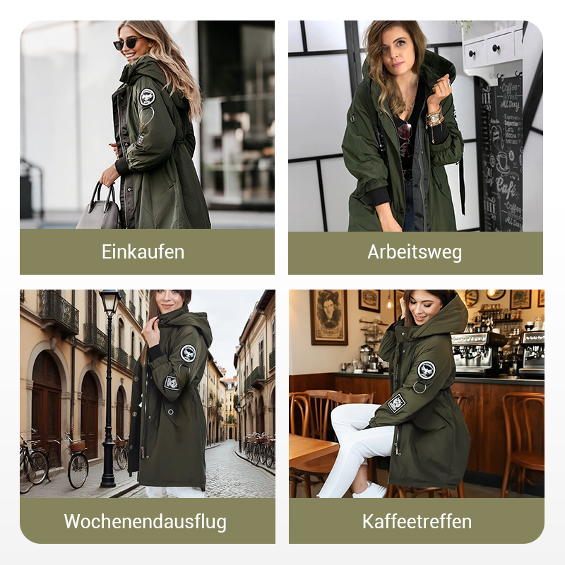 💜 LETZTER TAG DER AKTION – 61 % RABATT 💜 Damenjacke mit langen Ärmeln und Kapuze